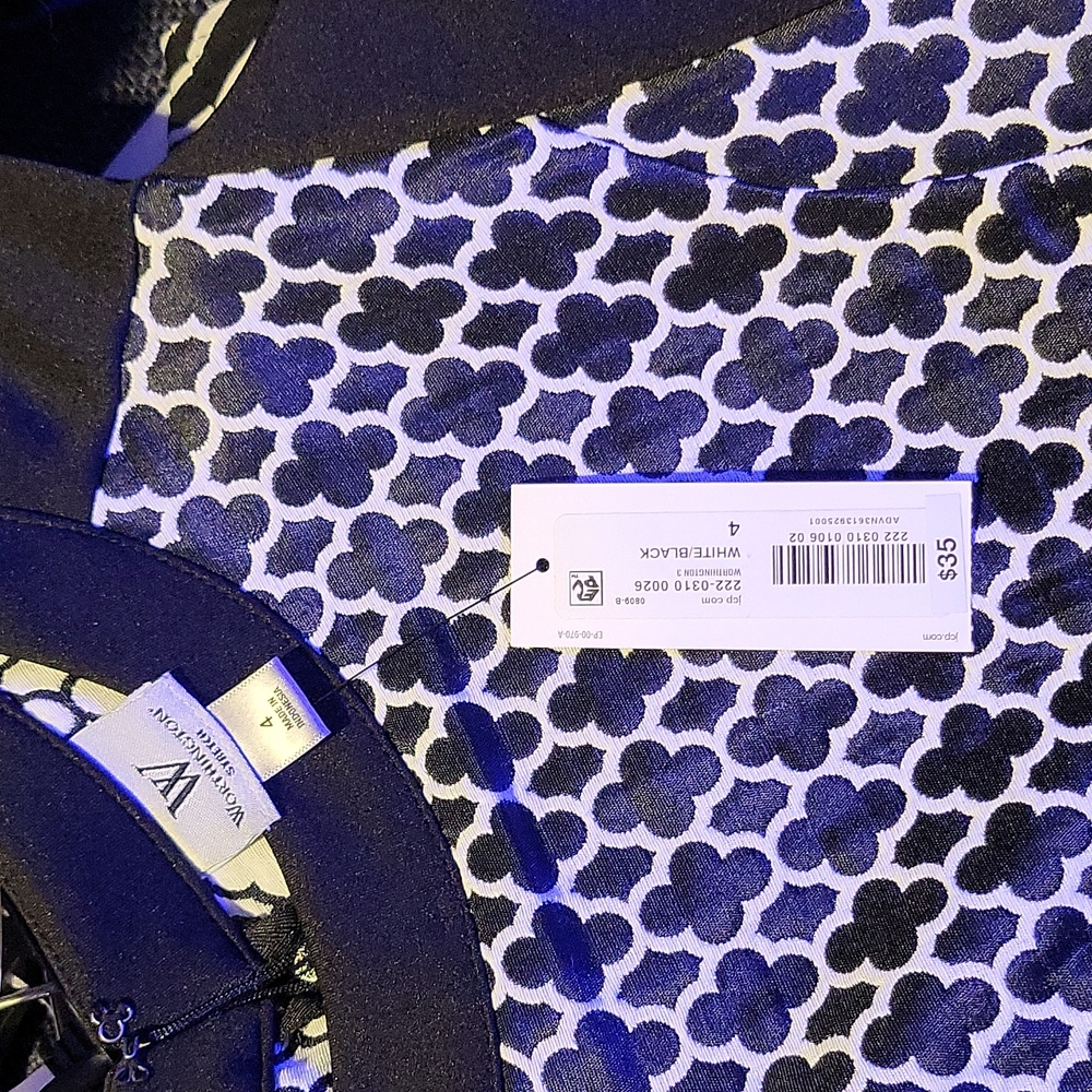 Worthington NWT black and white dress - Picture 6 of 8